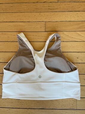 lululemon athletica Cream Racerback Sports Bra with Grey Lining